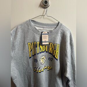 Fanatics Gray Crewneck with Yellow Pittsburgh Graphic